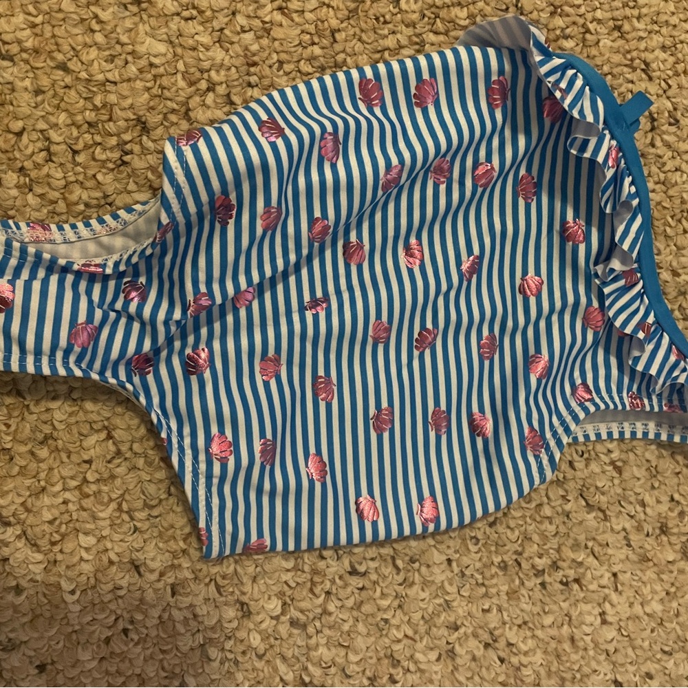Tommy Bahama Kids Swim One Piece - Pink, Blue, Floral - Picture 4 of 5